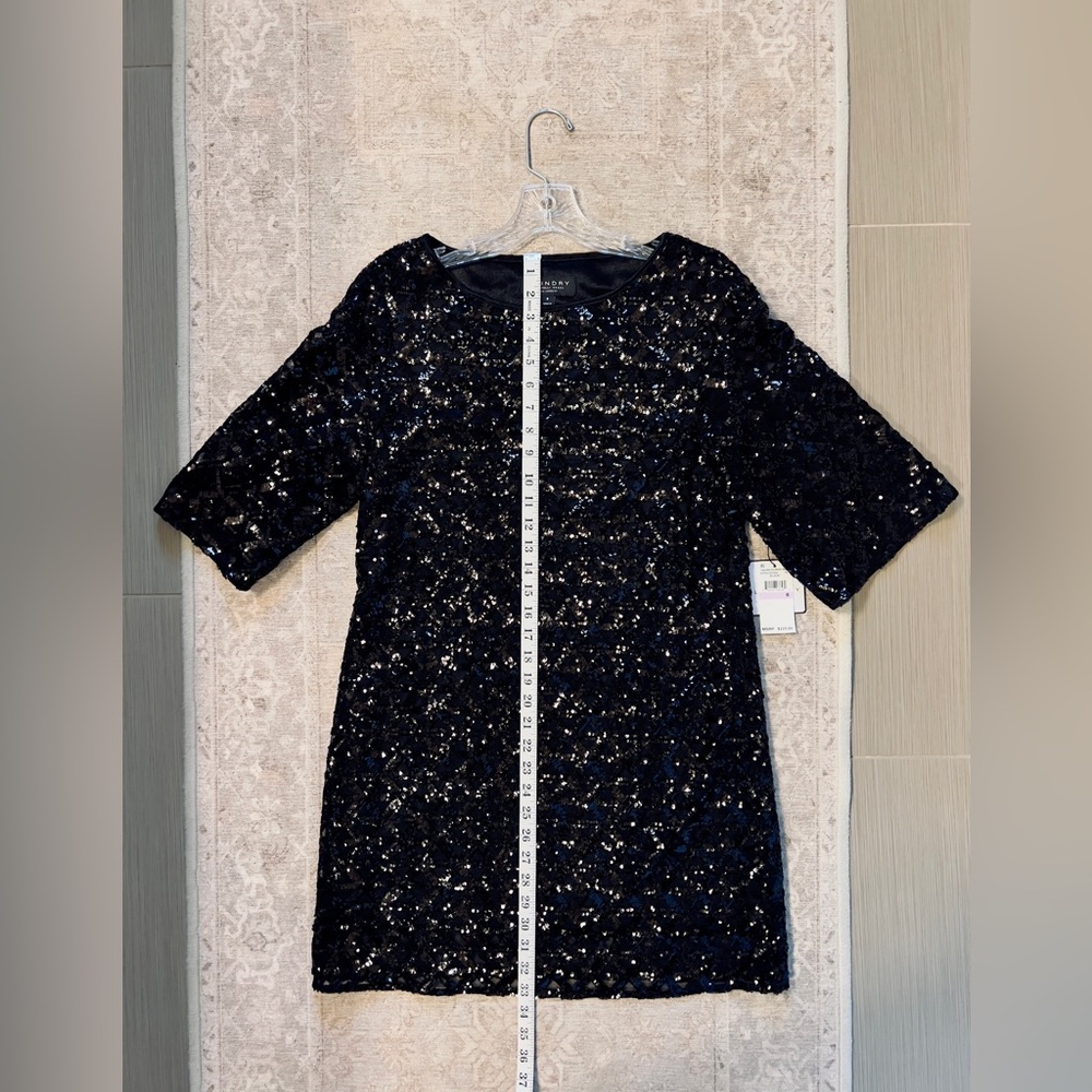 NEW Laundry by Shelli Segal Black Sequin Dress